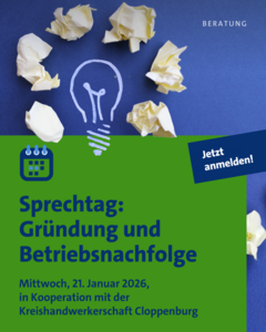 Sprechtag: Gründung und  Betriebsnachfolge