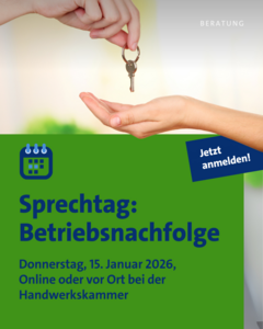 Sprechtag: Betriebsnachfolge