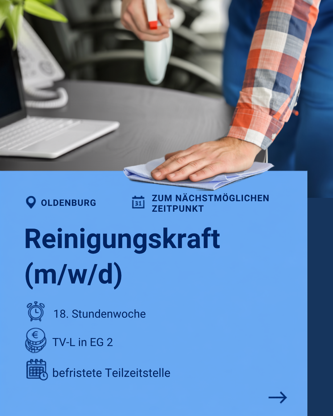 Stellenausschreibung Reinigungskraft (m/w/d)